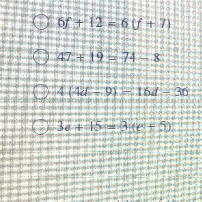 Determine which set of Equations is NOT equivalent and show how.-example-1