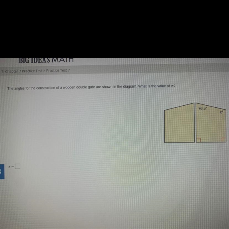 question-The angles for the construction of a wooden double gate are shown in the-example-1