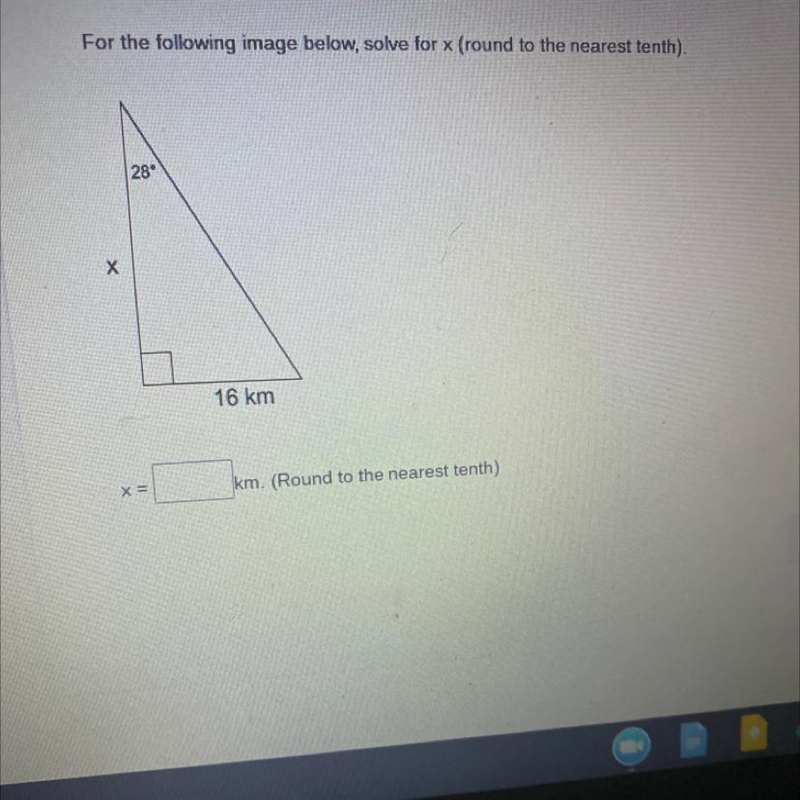 What would x equal( rounded to the nearest tenth)-example-1