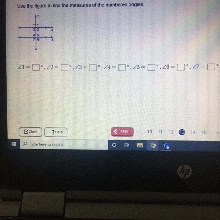 Use the figure to find the measures of the numbered angles. Need help ASAP please-example-1