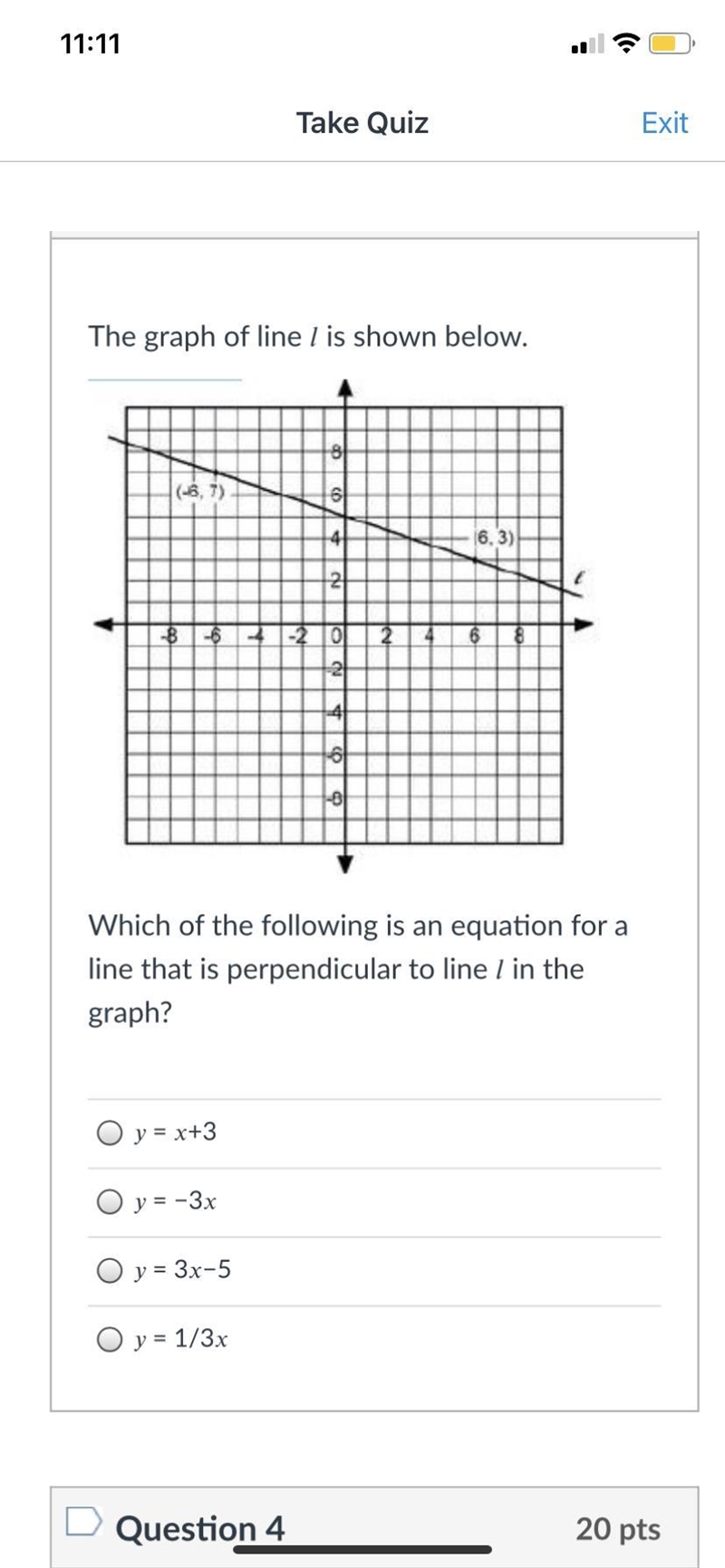 The graph of line l is shown-example-1