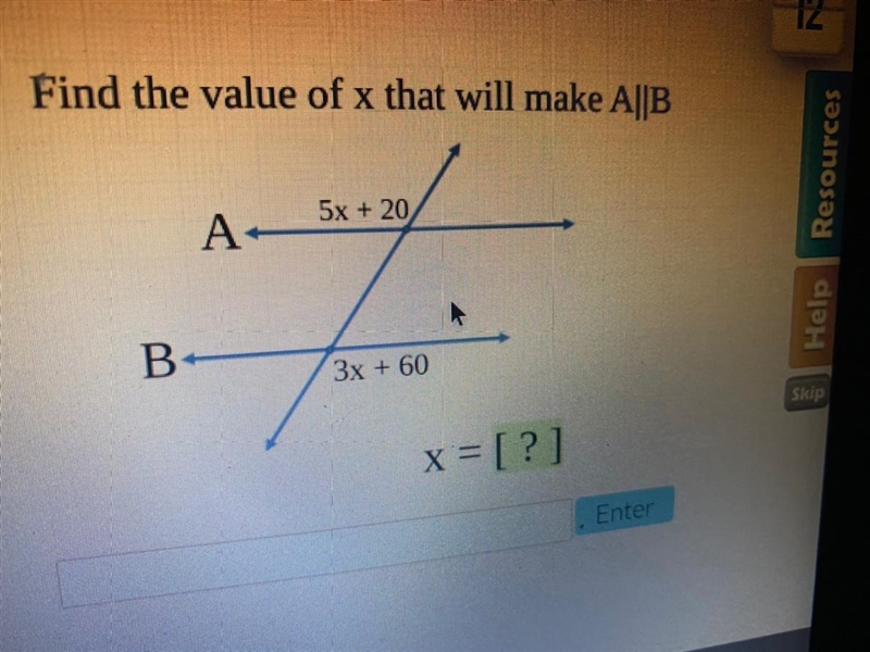 Find the value of x that will make a||b-example-1