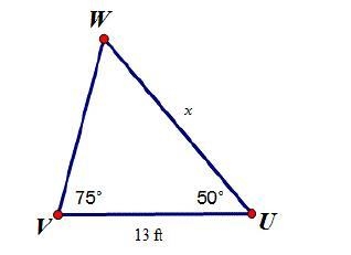 In the triangle below, which equation can be used to solve for x?-example-1