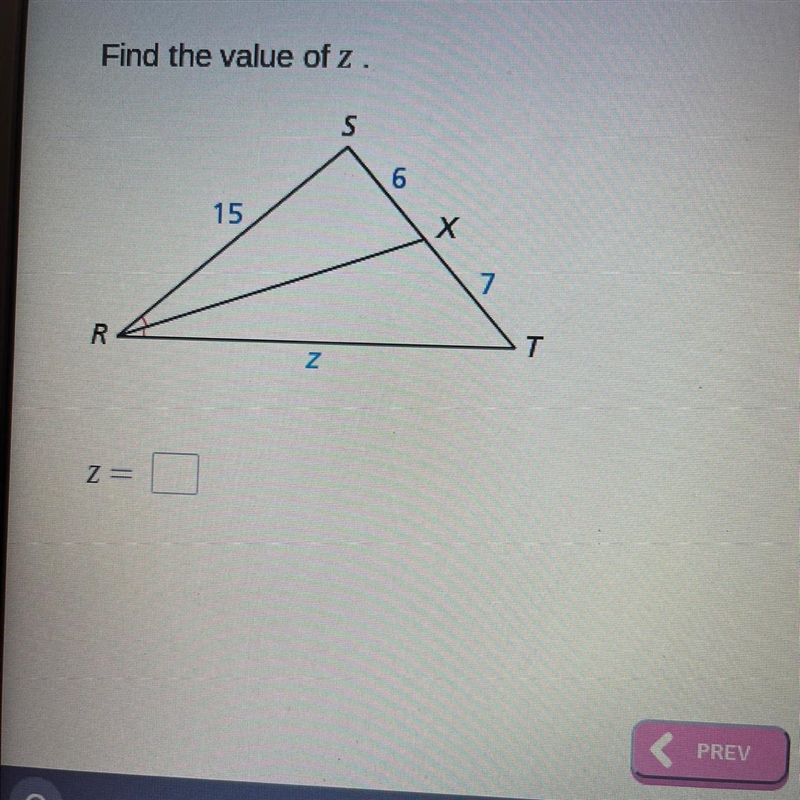 Find the value of Z for the triangles-example-1