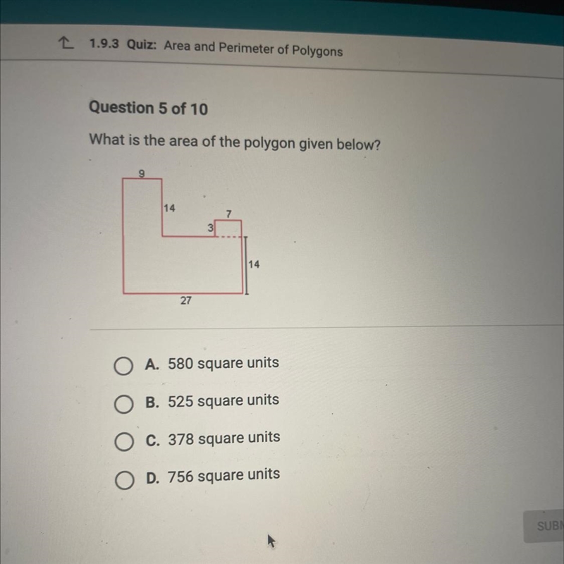 What is the area of the polygon given below?-example-1