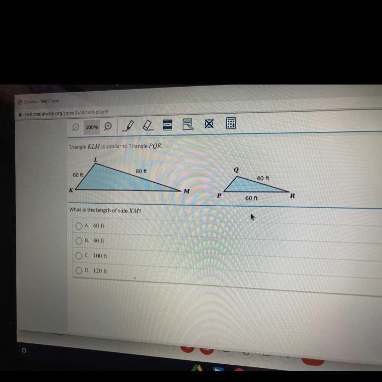 Triangle KLM is similar to Triangle PQR-example-1