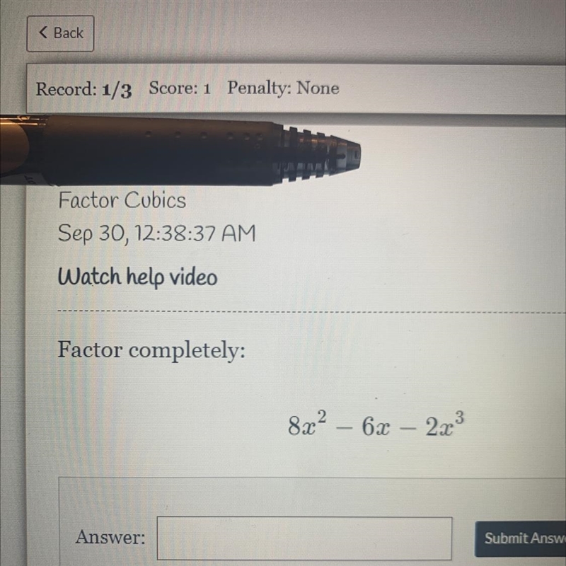 Factor completely 8x^2-6x-2x^3-example-1