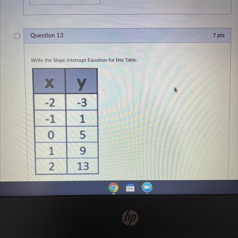 Write a slope intercept equation for table PLS answer-example-1