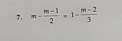 Solve the following equation: m - m-1/2 = 1 - m-2/3​-example-1