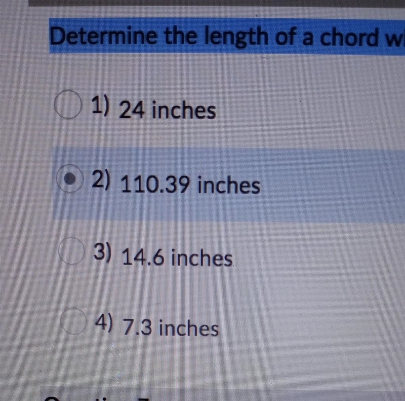 determine the length of a chord whose central angle is 75° in the circle with the-example-1