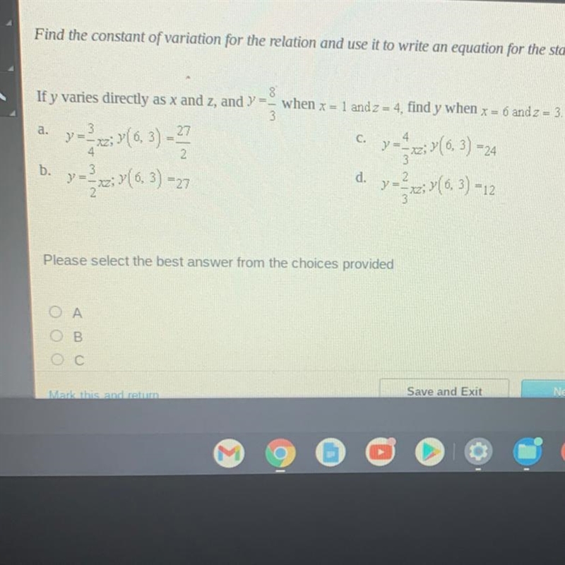 SOMEONE HELP ASAP PLEASE Find the constant of variation for the relation and use it-example-1