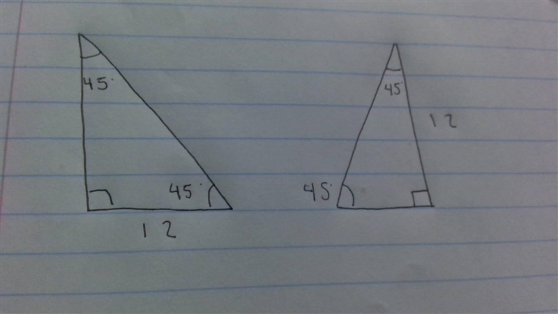 True or false!!!!????? The triangles shown below must congruent.-example-1