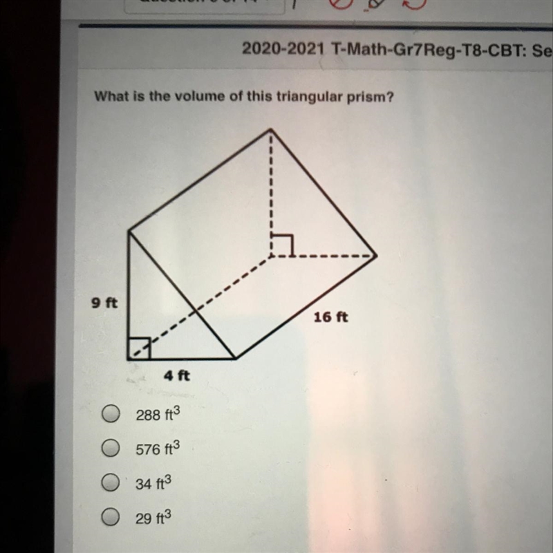 What is the volume of the triangular prism ? Please hurry-example-1