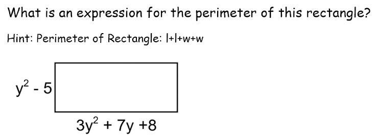 What is the expression for the perimeter of this rectangle.-example-1