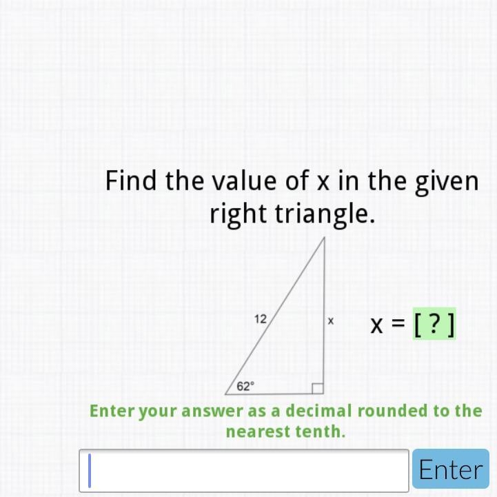 Help Please!! Find the value of x in the given right triangle-example-1