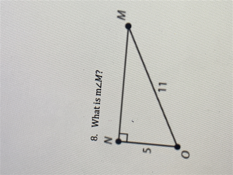 What is the angle M?-example-1