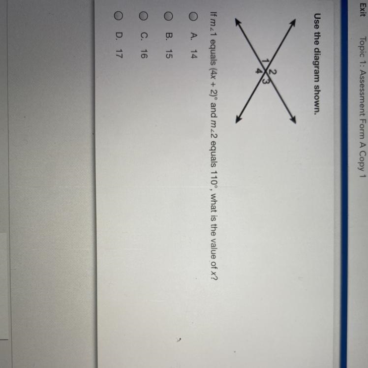 Answer ASAP!! If m_1 equals (4x + 2)° and m_2 equals 110°, what is the value of x-example-1