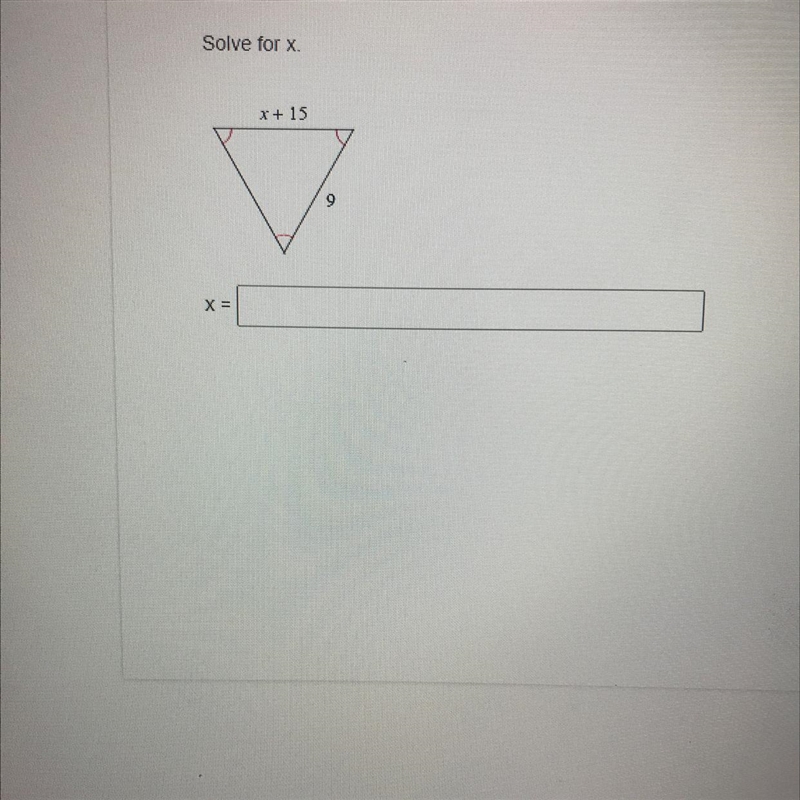 Solve for x. x + 15 9 X =-example-1