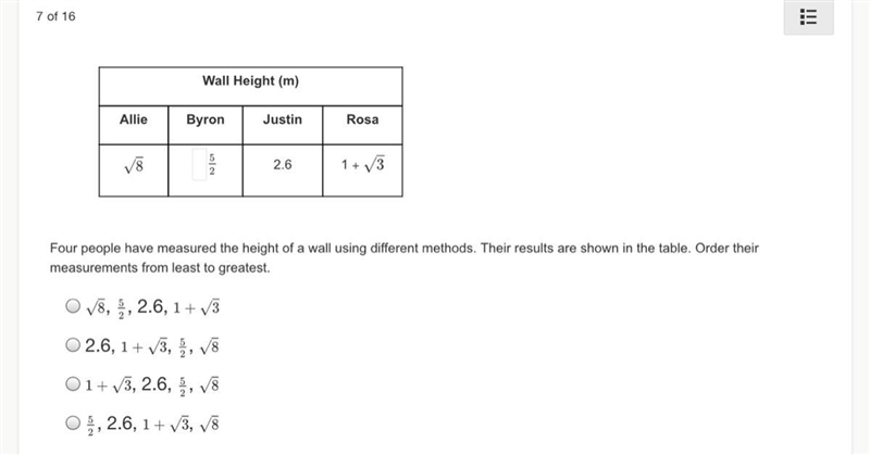 Four people have measured the height of a wall using different methods. Their results-example-1