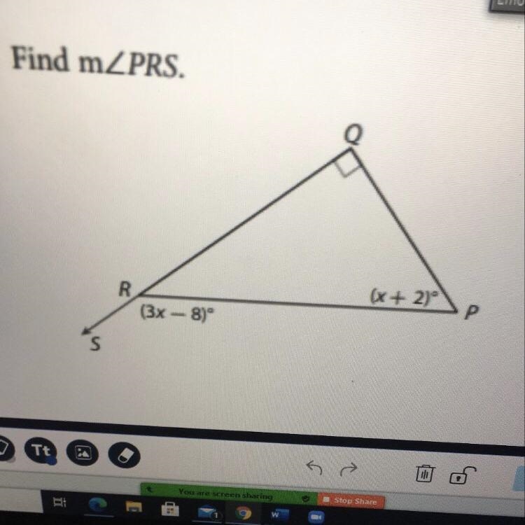 Find angle PRS in the image above-example-1