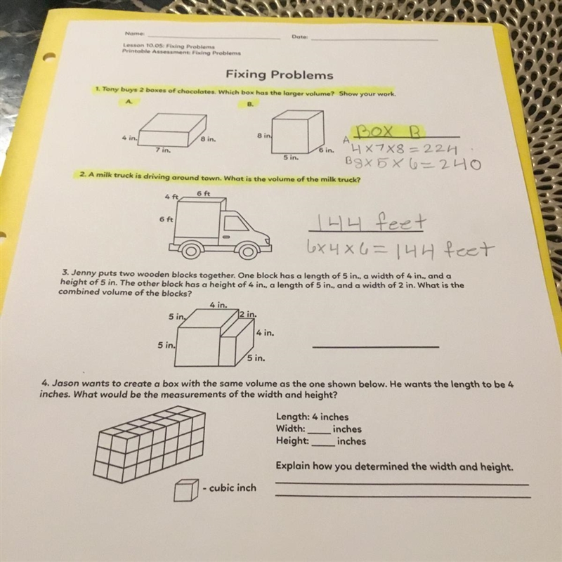 Jason wants to create a box with the same volume as the one shown below. He wants-example-1