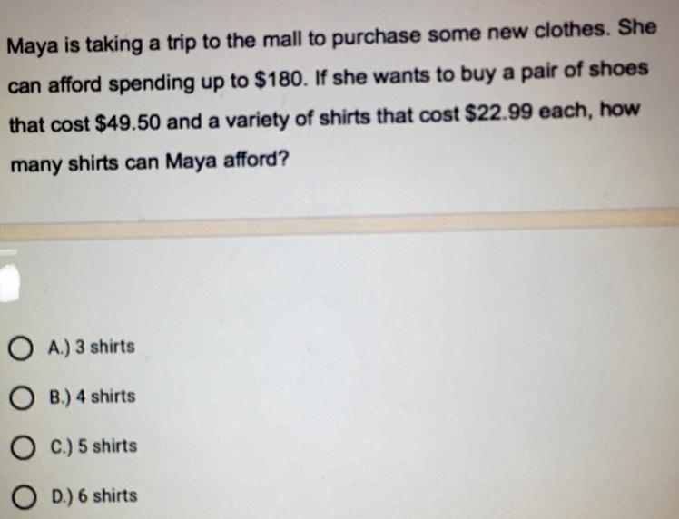 Please help !! I need it as fast as posible! Maya is taking a trip to the mall to-example-1