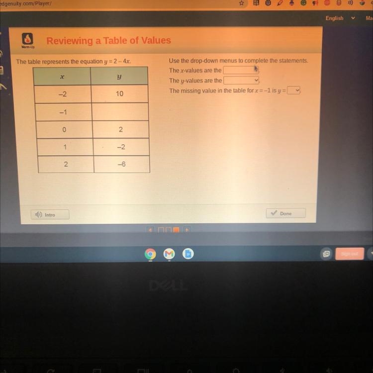 Options are Y-X-values: coefficients , inputs, and outputs The missing value :-2,4,and-example-1