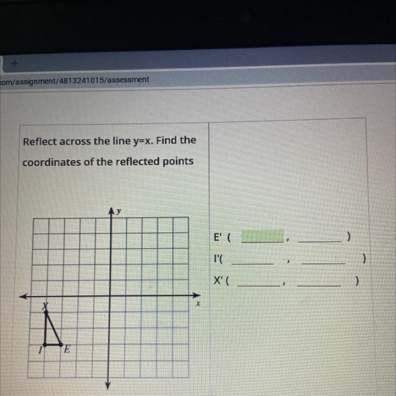 Reflect across the line y=x. Find the coordinates of the reflected points-example-1