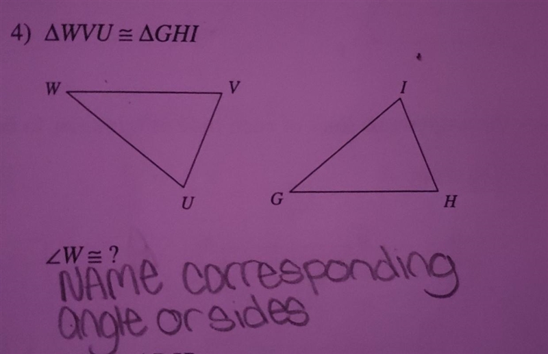 Name correspondine angle or sides PLEASE HELP!! I FINISHED THE OTHER BUT I DON'T GET-example-1