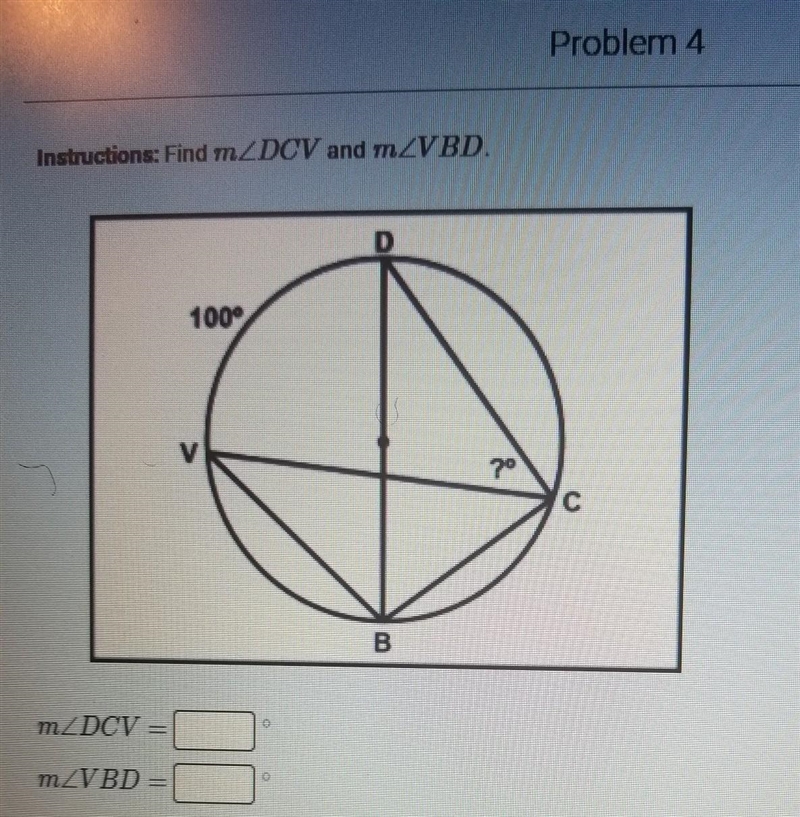 Find m<DCV and m<VBD​-example-1