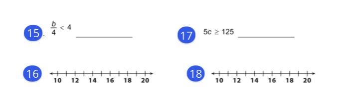 [Inequalities] Please help and thanks. ONLY NEED TO ANSWER 15 AND 17!-example-1