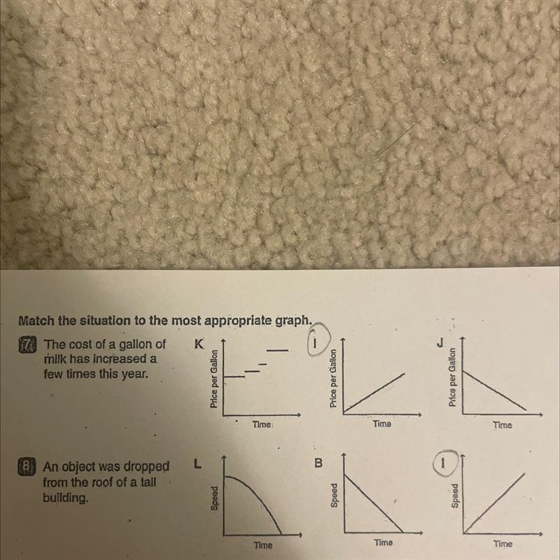 Match the situation to the most appropriate graph #7-example-1