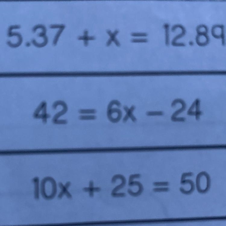 5.37 + x =12.89 explanation please it’s two step equation-example-1