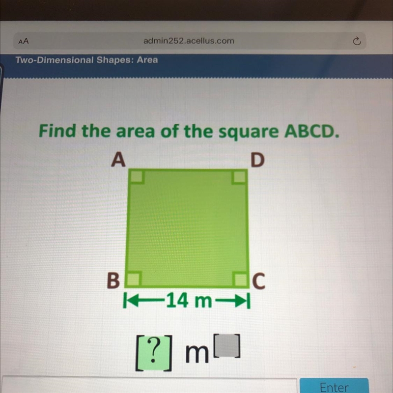 Find the area of the square ABCD.-example-1