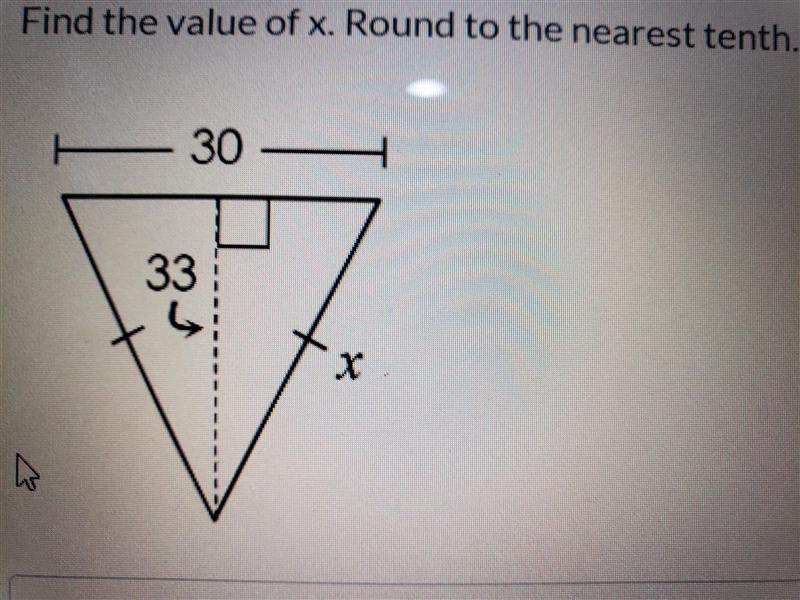 Find the value of x. Round to the nearest tenth.-example-1