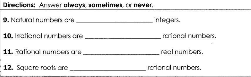 Answer always, sometimes, or never.-example-1