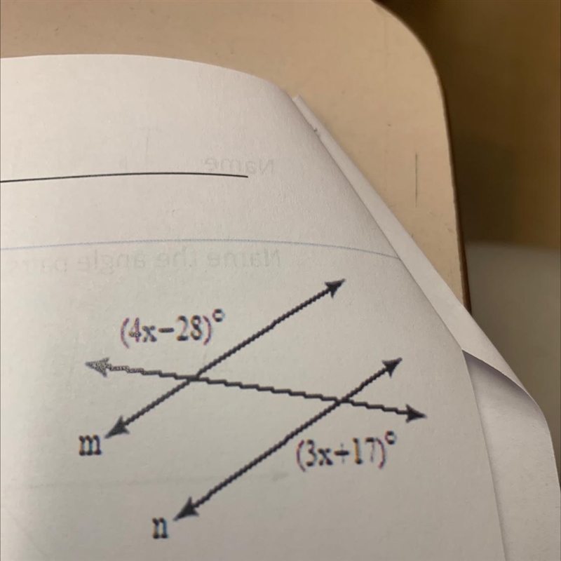 Find the value of x for which m ll n-example-1