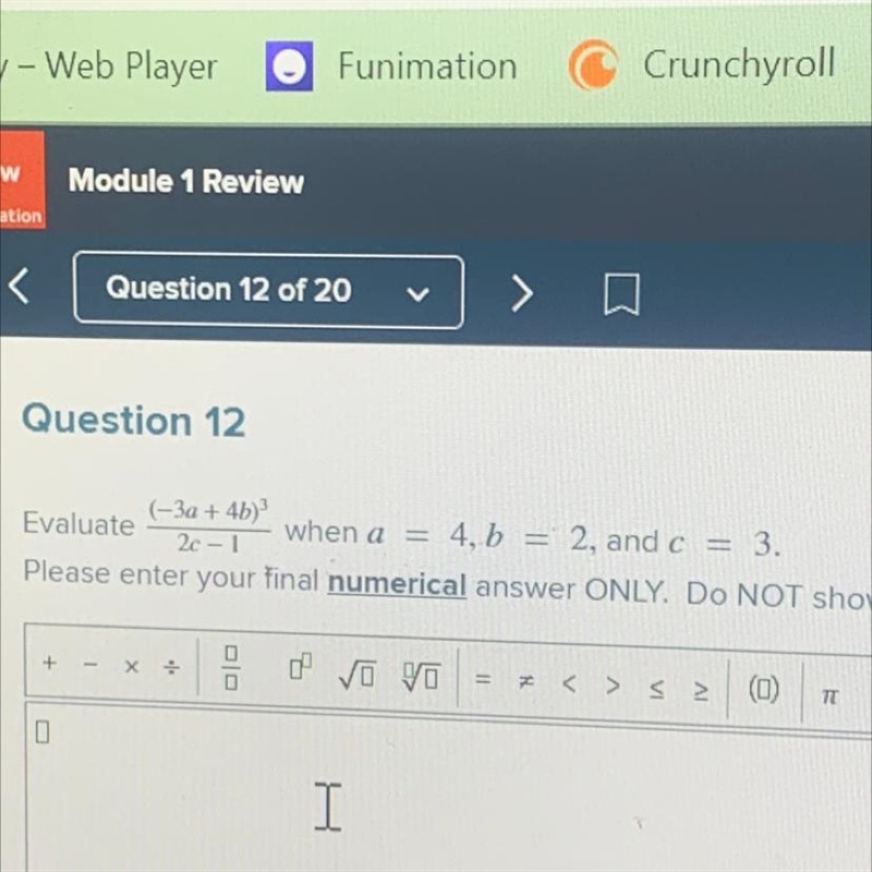 Question 12 evaluate-example-1