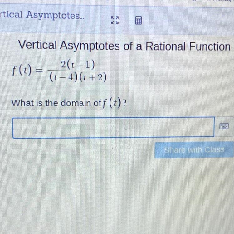 F(t) = 2(t-1) (t-4) (t + 2) What is the domain off (t)?-example-1