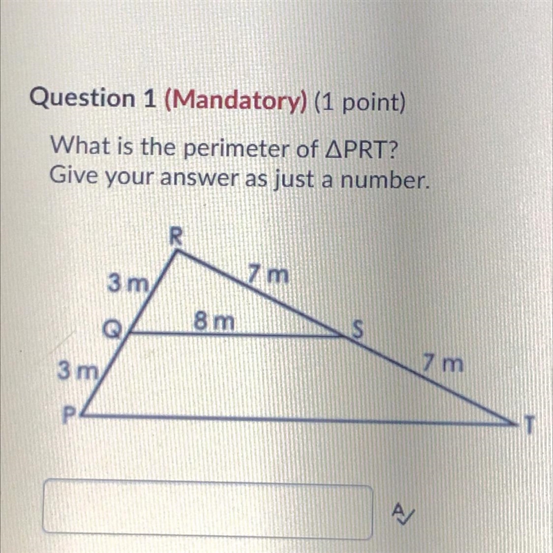 What is the perimeter of PRT? Give your answer as just a number.-example-1