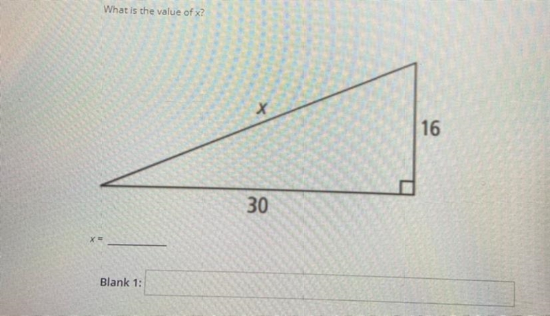 What is the value of x? 16 30 X=?-example-1