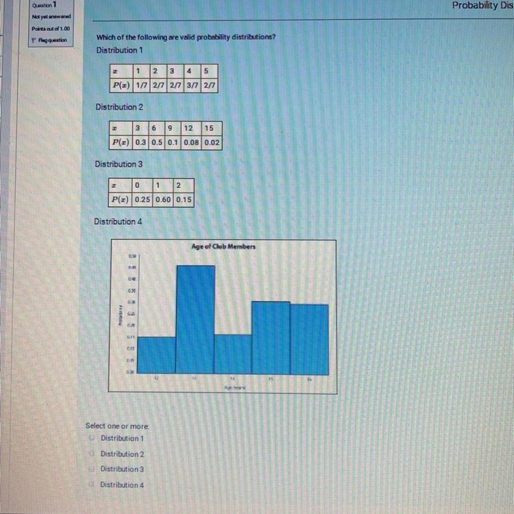 Which of the following are valid probability distributions?-example-1