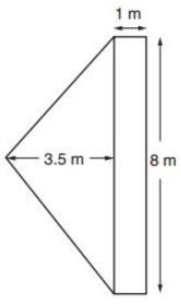 What is the area of the figure, in m2 , shown below?.-example-1