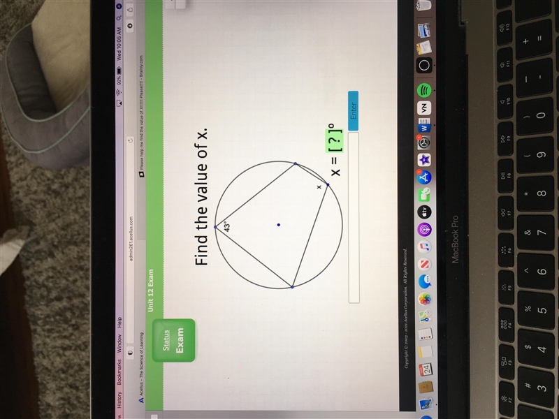 Please help me find the value of X!!!!! Please!!-example-1