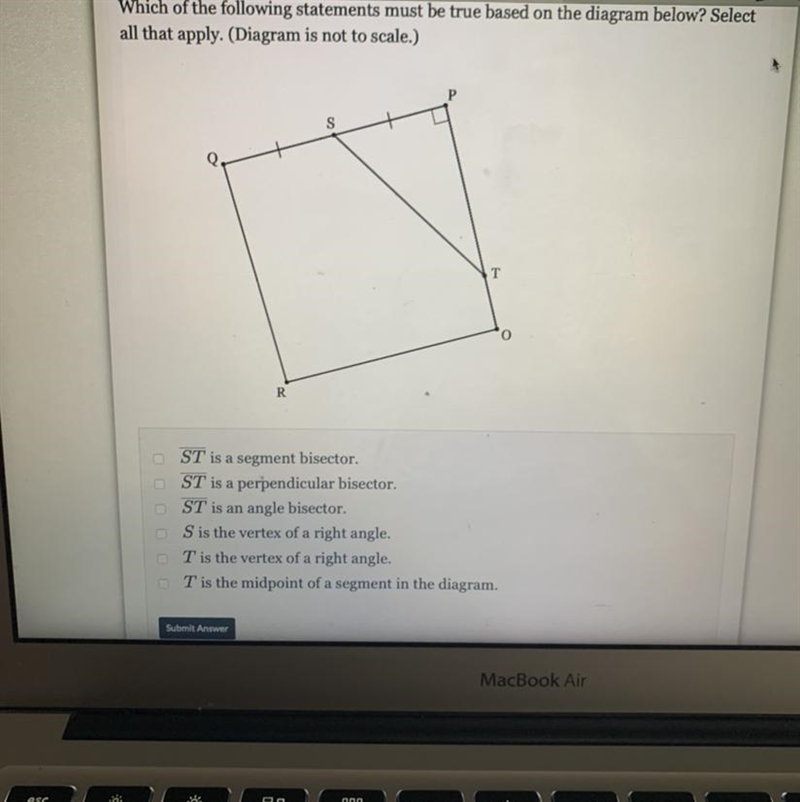 Which of the following statements must be true based on the diagram below.please help-example-1