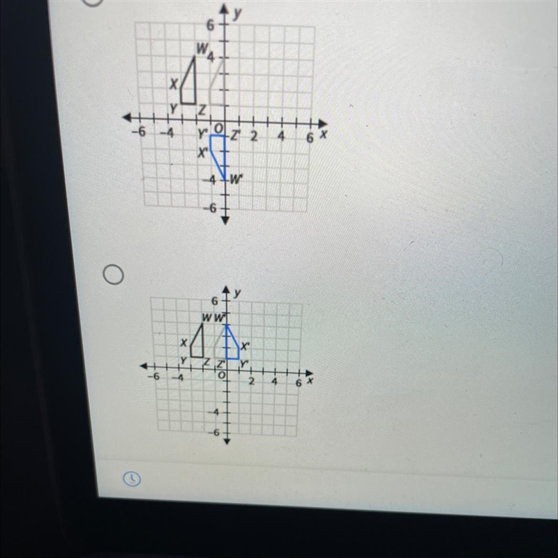 3. The vertices of trapezoid WXYZ are W(-2, 4), X(-3, 2), Y(-3, 1), and Z(-2, 1). Which-example-1