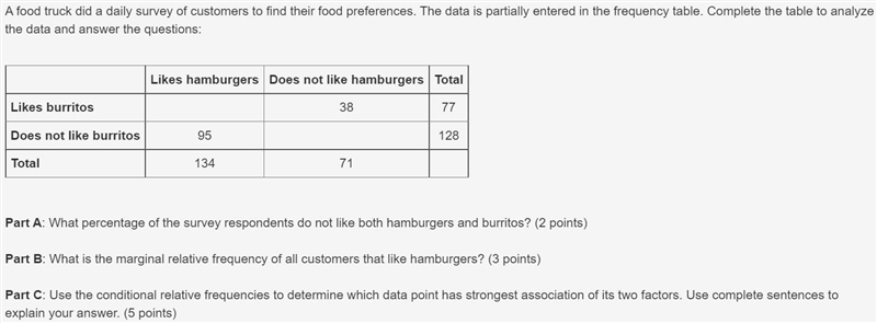 Only right answers! Please hurry. A food truck did a daily survey of customers to-example-1