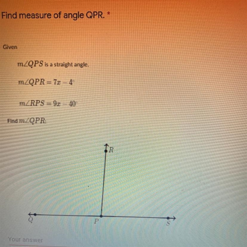 Find measure of angle QPR. *-example-1