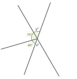 In the figure below, angle y and angle x form vertical angles. Angle y forms a straight-example-1