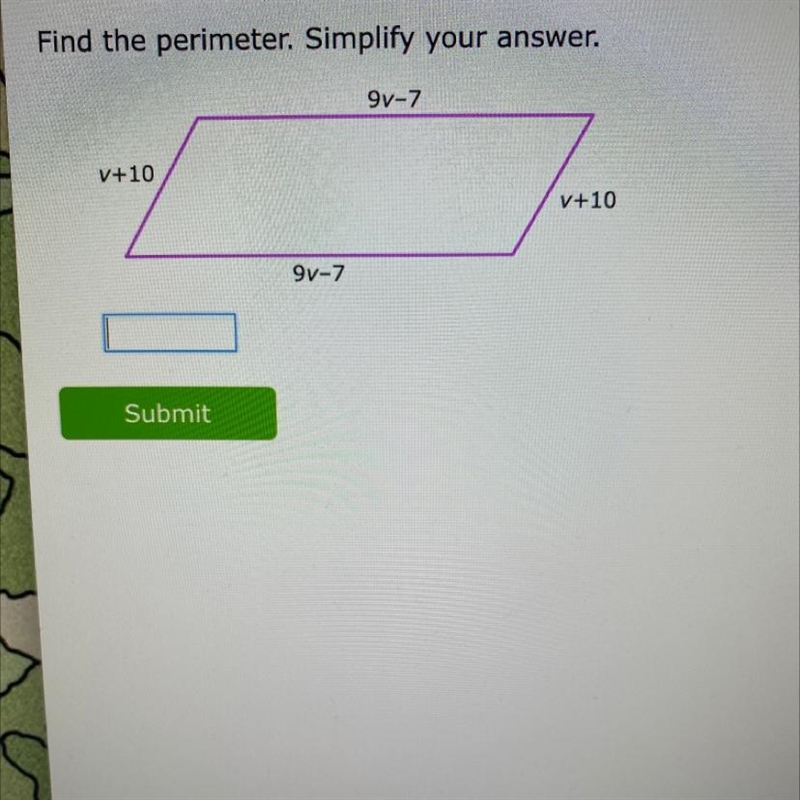 ￼ Find the perimeter. Simplify the answer-example-1